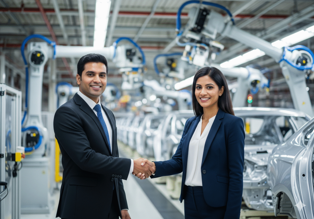 Ready to Experience Reliable Automotive Solutions | SGI Automotive Professional partnership handshake in the automotive industry symbolizing reliable solutions