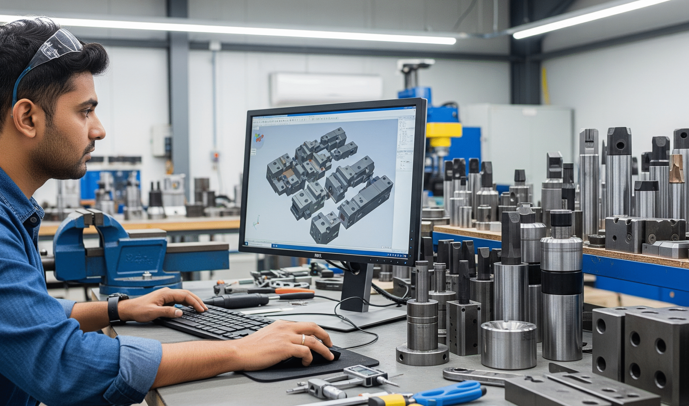 Engineers designing automotive tools and fixtures