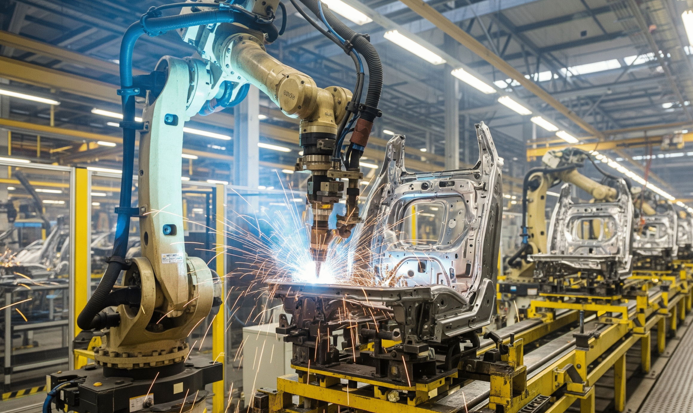Robotic welding of automotive seat frame assembly