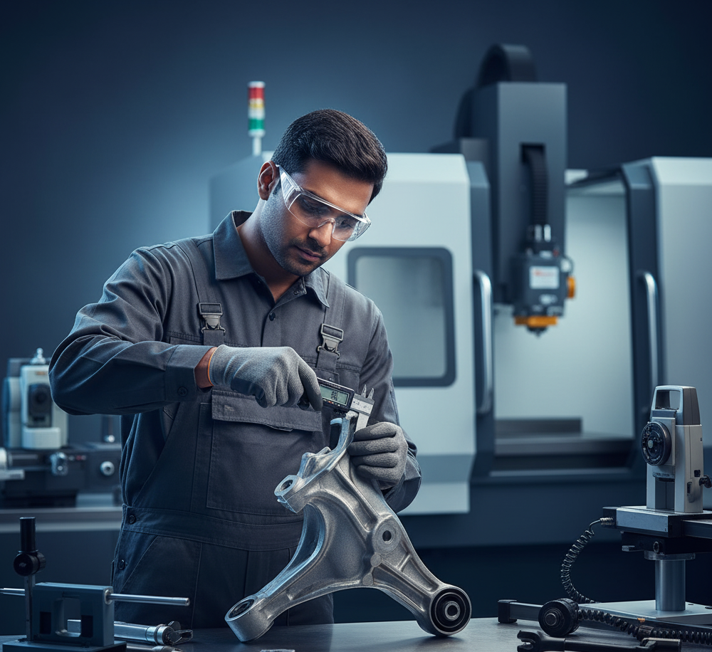 Quality Inspection of Automotive Component in Modern Workshop