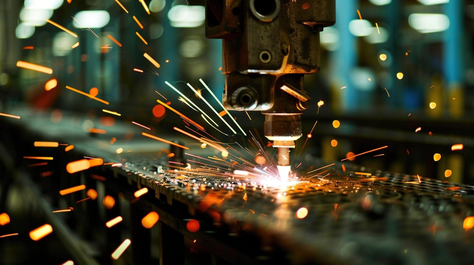 Automotive Manufacturing Process Modern automotive manufacturing unit with advanced machinery.