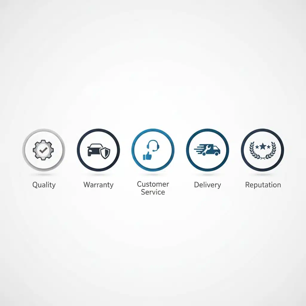 Key factors to choose the right auto parts supplier – quality, warranty, service, delivery, reputation