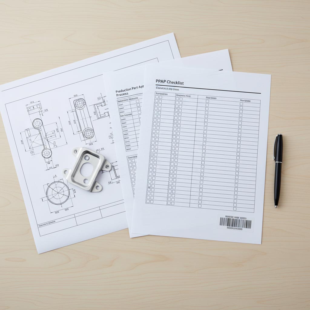 PPAP checklist, engineering drawing and sample part